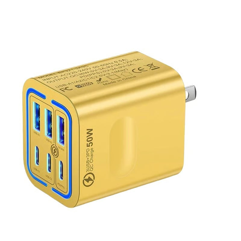 Nintrove 6-Port PD Fast Charging Station | Desk Organizer & Power Hub for MacBook/iPhone/Samsung