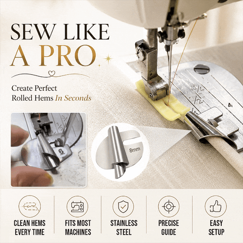 Universal Spiral Hemmer Foot for Sewing Machine