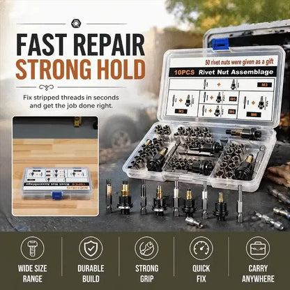 Manual & Electric Rivet Nut Tool Kit, Rivnut Setting Tool Set