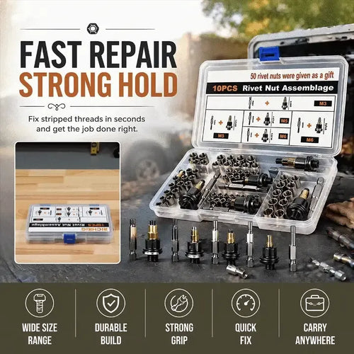 Manual & Electric Rivet Nut Tool Kit, Rivnut Setting Tool Set