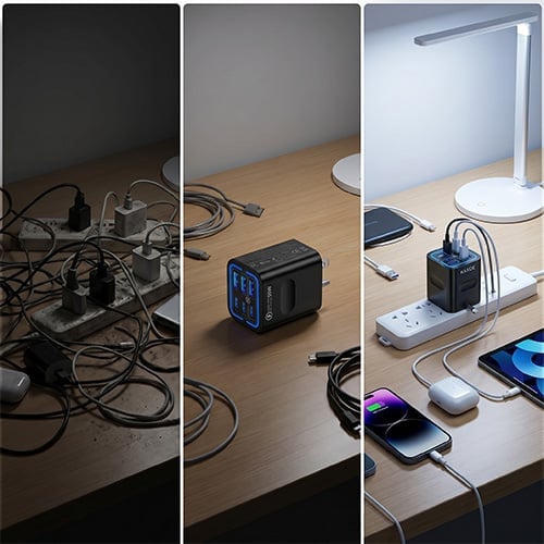 Nintrove 6-Port PD Fast Charging Station | Desk Organizer & Power Hub for MacBook/iPhone/Samsung