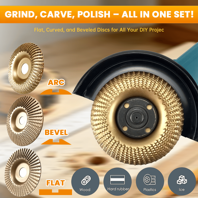 Heavy-Duty Wood Carving Disc Set (3PCS)