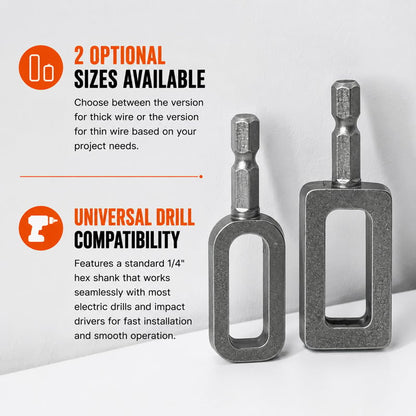 🧰Steel Wire Twisting Tool for Drill -Set (Curved + Rectangle)