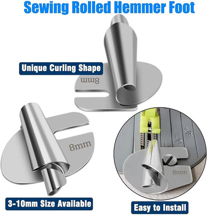 Universal Spiral Hemmer Foot for Sewing Machine