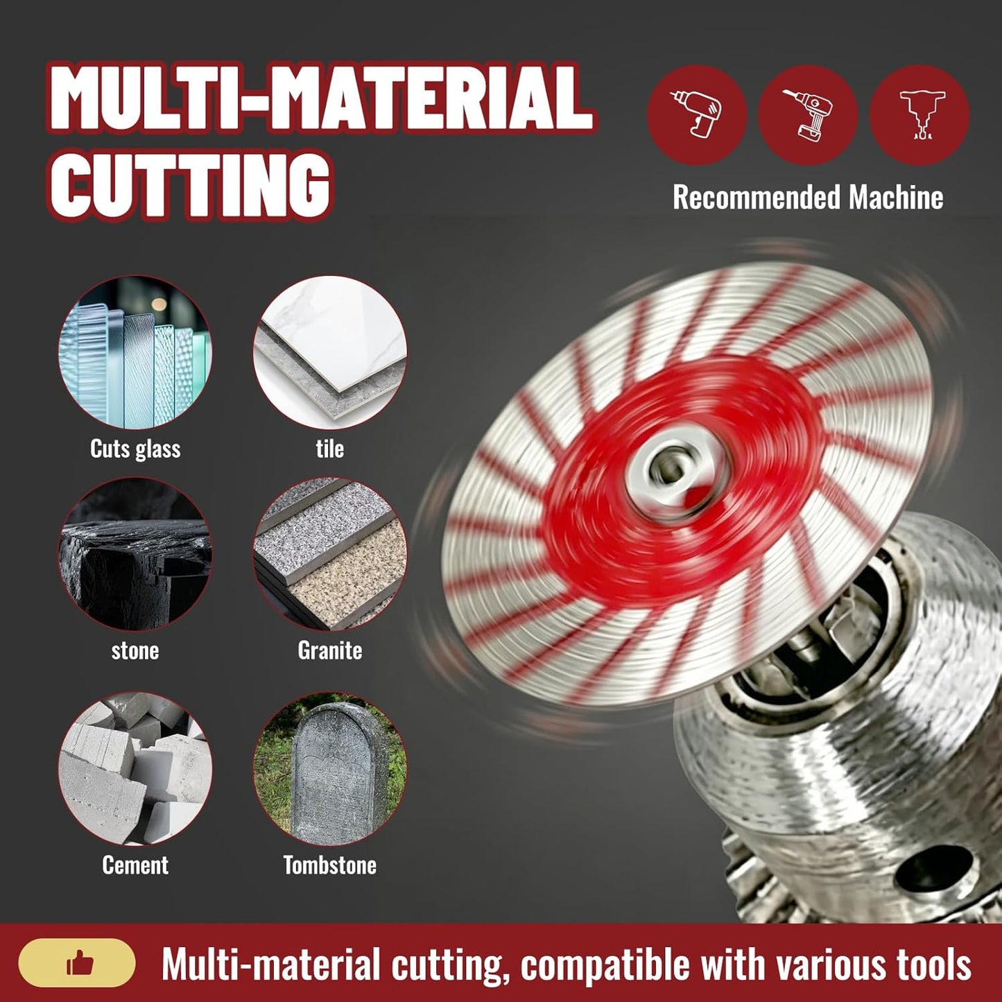 1.57" Diamond Saw Blade Set | 1* Mandrel + 4* 40mm Blades + 4* Screws