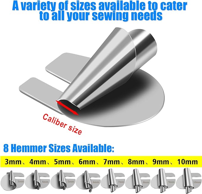 Universal Spiral Hemmer Foot for Sewing Machine