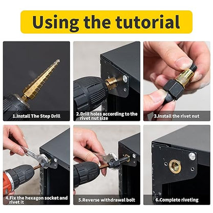 Manual & Electric Rivet Nut Tool Kit, Rivnut Setting Tool Set