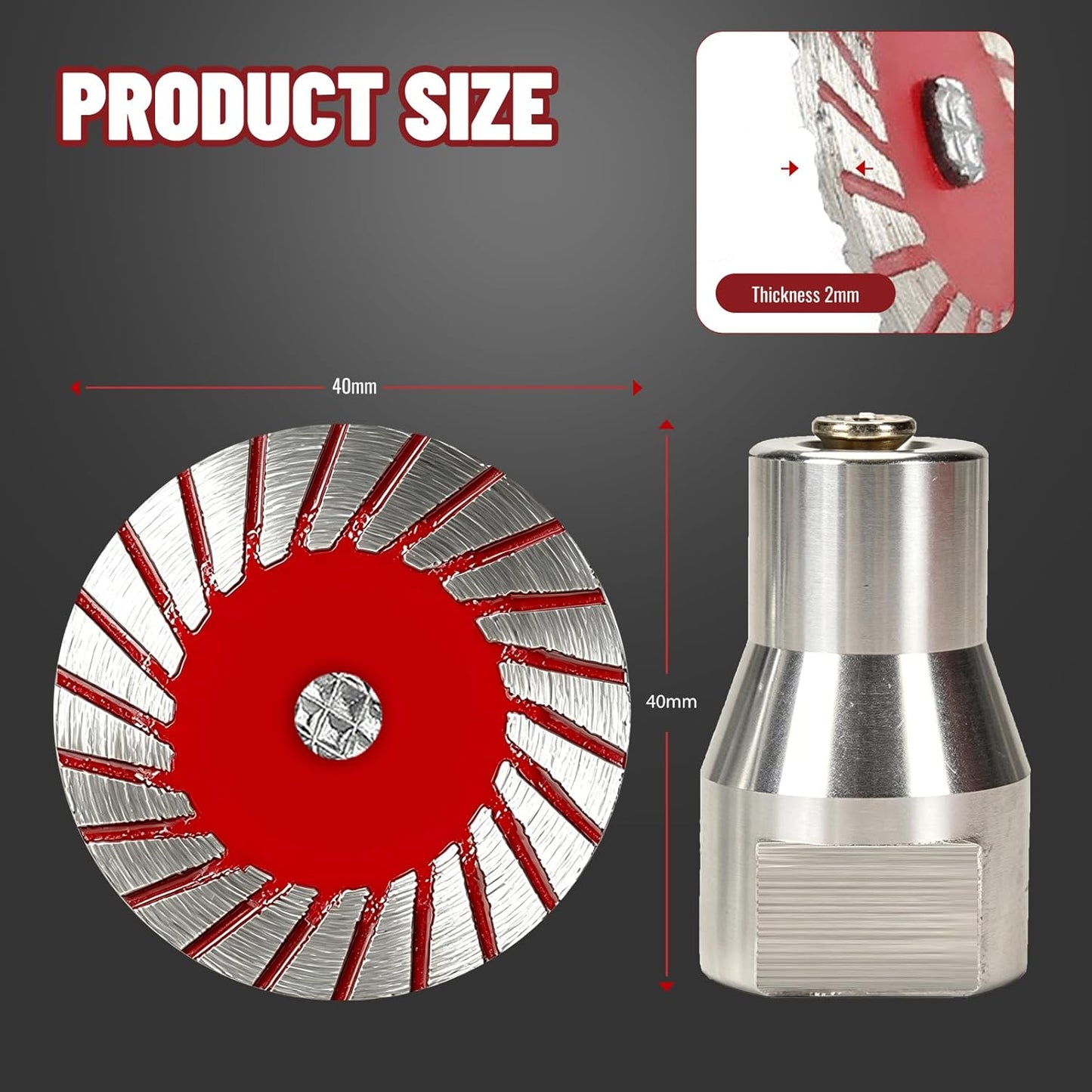 1.57" Diamond Saw Blade Set | 1* Mandrel + 4* 40mm Blades + 4* Screws