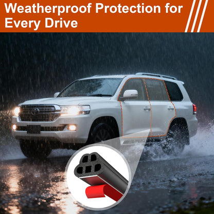 32.8 Ft Car Door Seal Strip Universal Self Adhesive Automotive Weather Stripping- 2 Sets