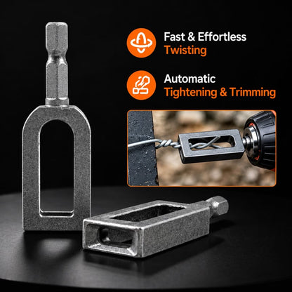🧰Steel Wire Twisting Tool for Drill -Set (Curved + Rectangle)