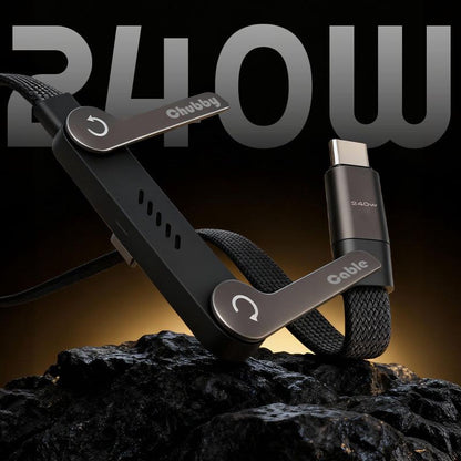 240W Braided Fast Charge Cable With Built-in Phone Stand