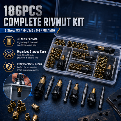 Manual & Electric Rivet Nut Tool Kit, Rivnut Setting Tool Set