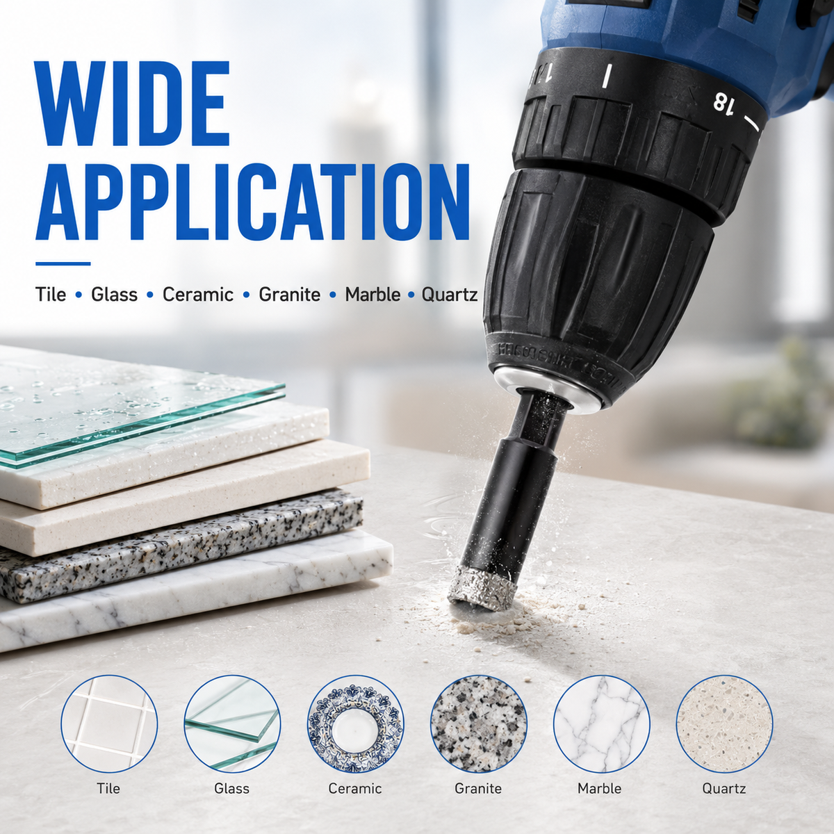 Diamond Tile Drill Bits – 6 Piece Set