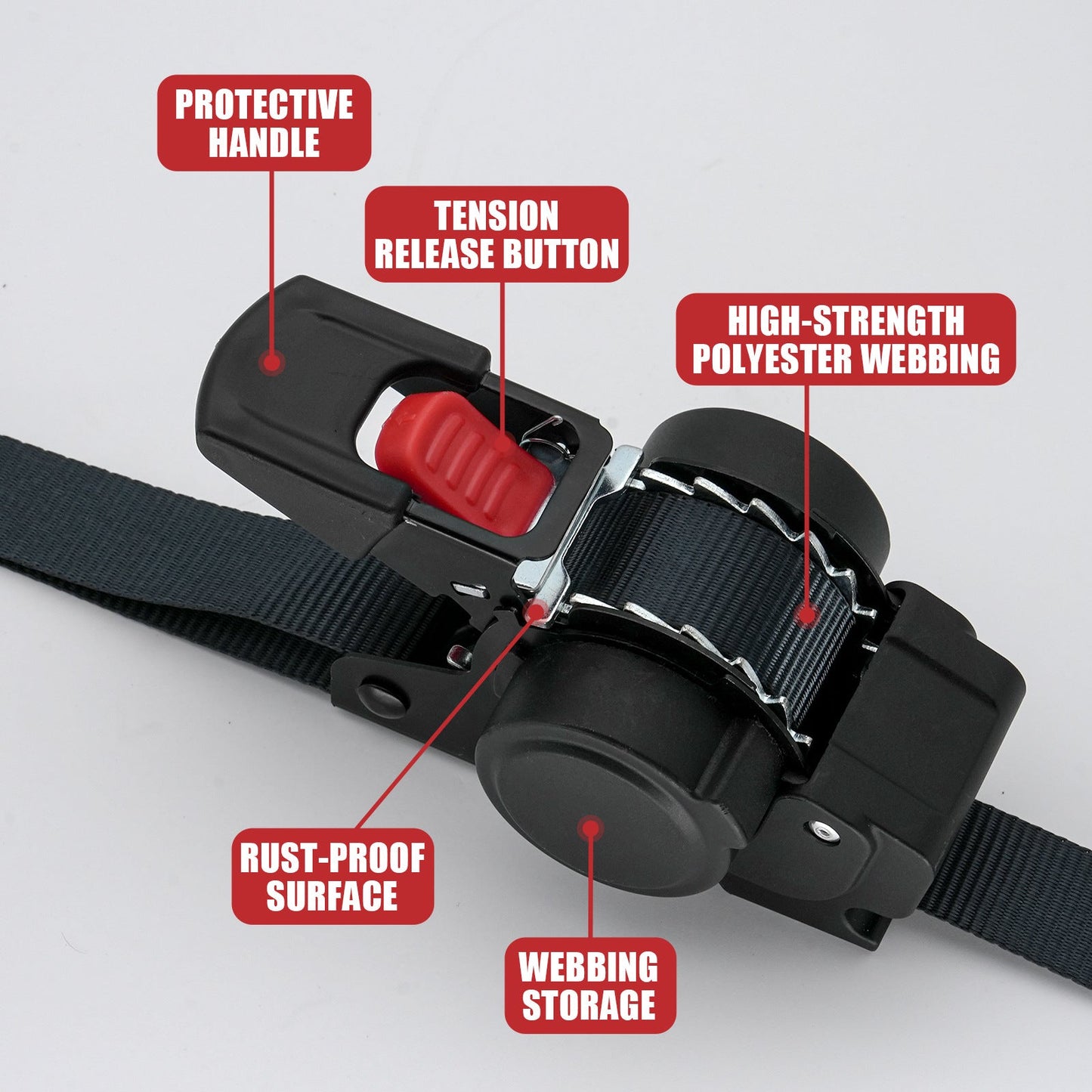 Auto Retractable Ratchet Straps 2 Pack