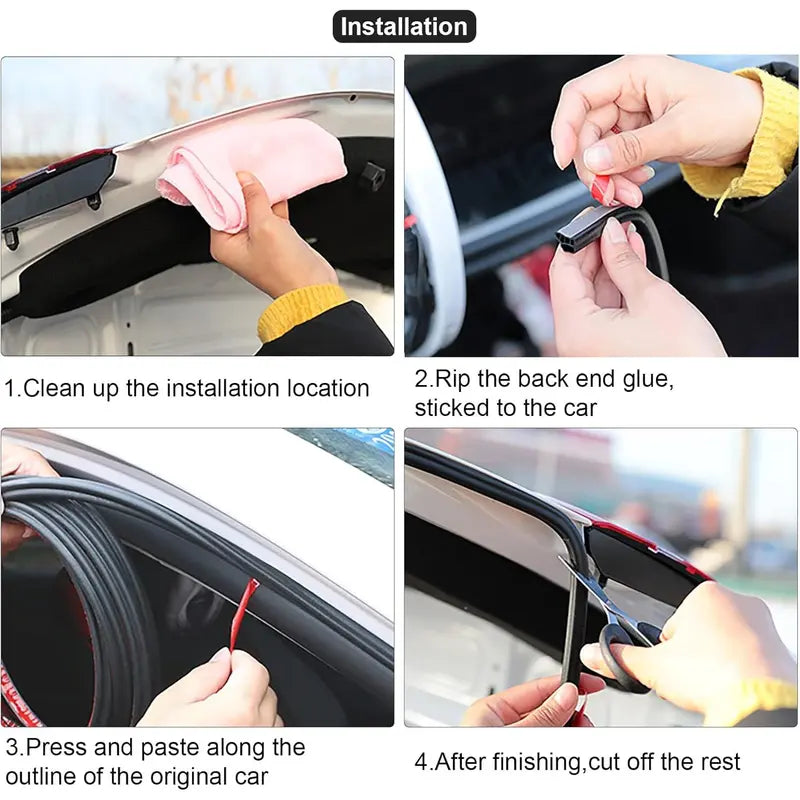 32.8 Ft Car Door Seal Strip Universal Self Adhesive Automotive Weather Stripping- 2 Sets