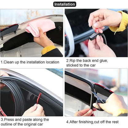 32.8 Ft Car Door Seal Strip Universal Self Adhesive Automotive Weather Stripping- 2 Sets