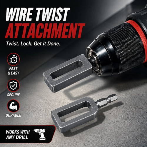 🧰Steel Wire Twisting Tool for Drill -Set (Curved + Rectangle)