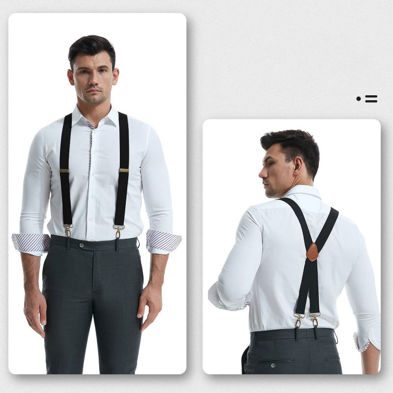 Men's X-Back Suspenders with Hook Clips