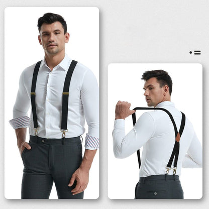 Men's X-Back Suspenders with Hook Clips